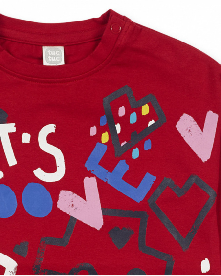 T-shirt en maille rouge pour fille Road to Adventure T-shirt en maille rouge pour fille Road to Adventure