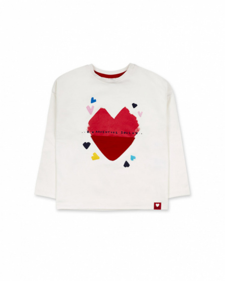 T-shirt blanc en maille fille Road to Adventure T-shirt blanc en maille fille Road to Adventure