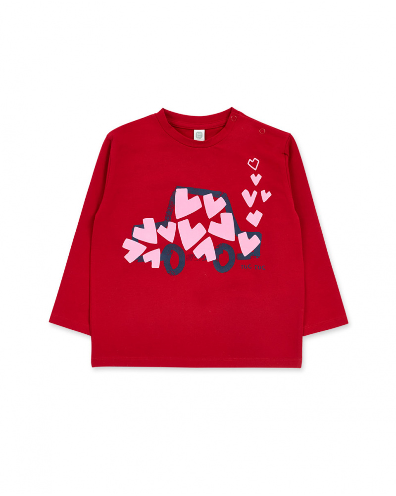 T-shirt en maille rouge fille Road to Adventure