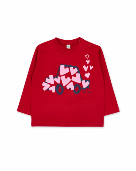 T-shirt en maille rouge fille Road to Adventure T-shirt en maille rouge fille Road to Adventure