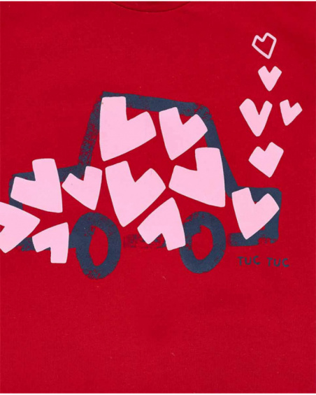 T-shirt en maille rouge fille Road to Adventure T-shirt en maille rouge fille Road to Adventure