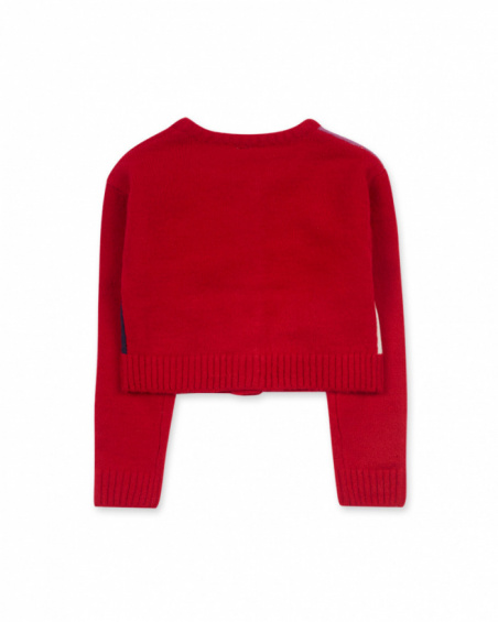 Veste en tricot rouge pour filles Road to Adventure