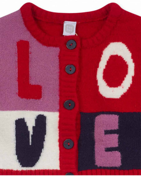 Veste en tricot rouge pour filles Road to Adventure Veste en tricot rouge pour filles Road to Adventure