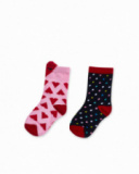 Lot de 2 chaussettes bleues et roses pour fille Road to Lot de 2 chaussettes bleues et roses pour fille Road to