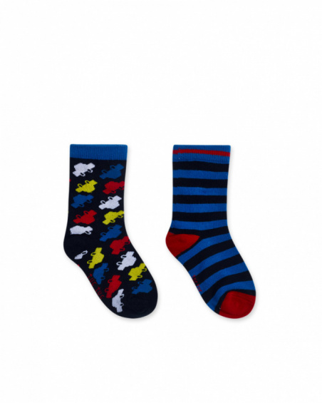 Lot de 2 chaussettes bleues garçon Road to Adventure Lot de 2 chaussettes bleues garçon Road to Adventure