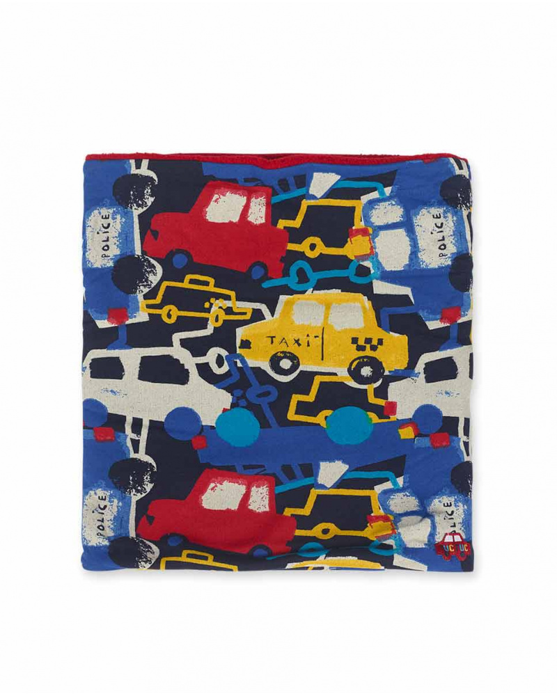 Col imprimé bleu garçon Road to Adventure