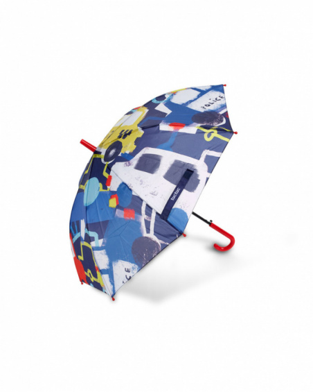 Parapluie imprimé bleu Road to Adventure pour garçon Parapluie imprimé bleu Road to Adventure pour garçon