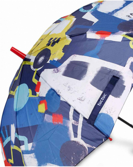 Parapluie imprimé bleu Road to Adventure pour garçon Parapluie imprimé bleu Road to Adventure pour garçon