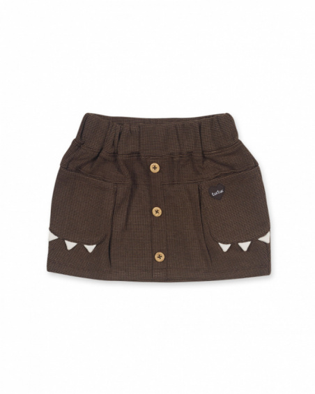 Jupe en maille marron pour fille My Troop Jupe en maille marron pour fille My Troop