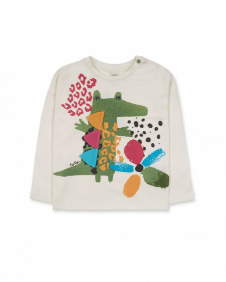 T-shirt blanc en maille pour fille My Troop T-shirt blanc en maille pour fille My Troop