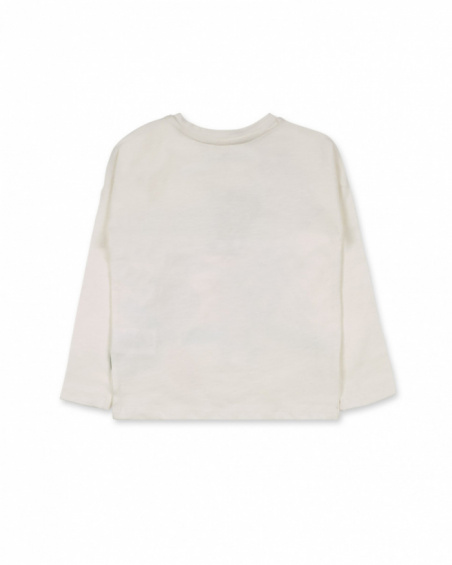 T-shirt blanc en maille pour fille My Troop T-shirt blanc en maille pour fille My Troop