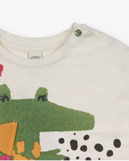 T-shirt blanc en maille pour fille My Troop T-shirt blanc en maille pour fille My Troop