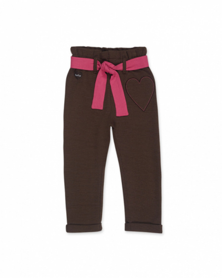Pantalon en maille marron pour fille My Troop Pantalon en maille marron pour fille My Troop