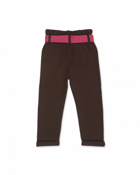 Pantalon en maille marron pour fille My Troop Pantalon en maille marron pour fille My Troop