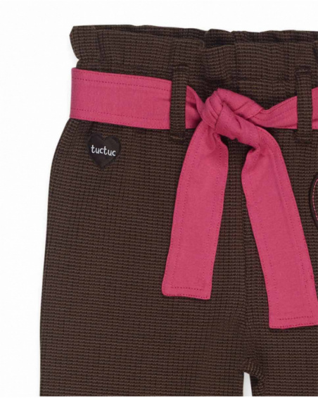 Pantalon en maille marron pour fille My Troop Pantalon en maille marron pour fille My Troop