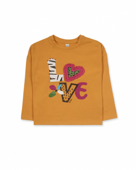 T-shirt jaune en maille fille My Troop T-shirt jaune en maille fille My Troop