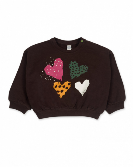 Sweat molleton marron fille My Troop Sweat molleton marron fille My Troop