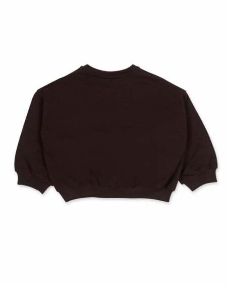 Sweat molleton marron fille My Troop Sweat molleton marron fille My Troop