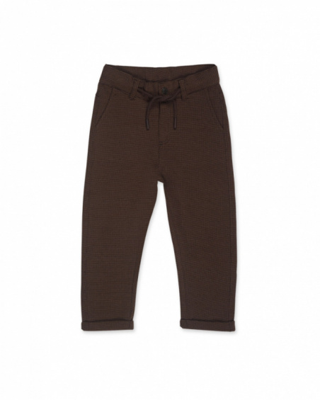 Pantalon en maille marron pour garçon My Troop Pantalon en maille marron pour garçon My Troop