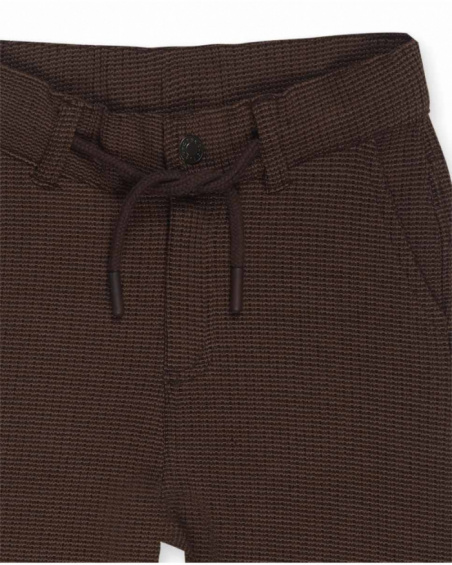 Pantalon en maille marron pour garçon My Troop Pantalon en maille marron pour garçon My Troop