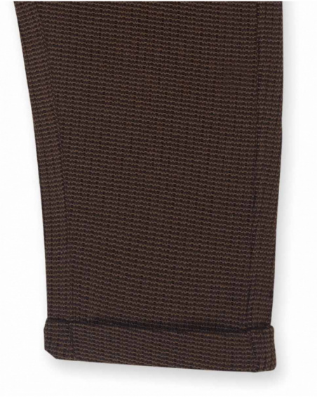 Pantalon en maille marron pour garçon My Troop Pantalon en maille marron pour garçon My Troop