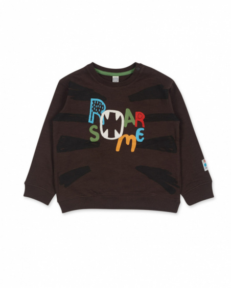Sweat molleton marron pour garçon My Troop