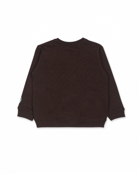 Sweat molleton marron pour garçon My Troop