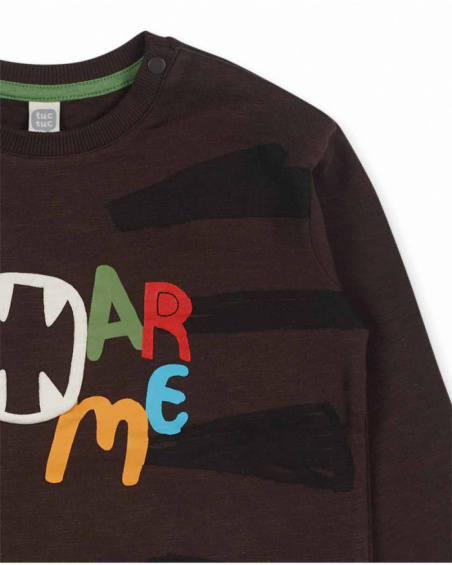 Sweat molleton marron pour garçon My Troop