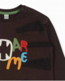 Sweat molleton marron pour garçon My Troop Sweat molleton marron pour garçon My Troop
