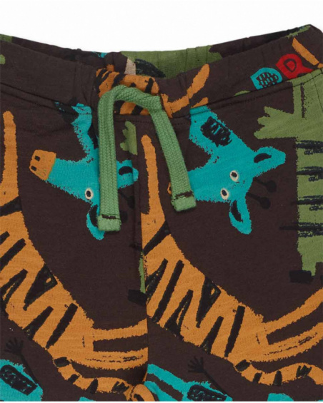 Pantalon peluche marron garçon My Troop Pantalon peluche marron garçon My Troop