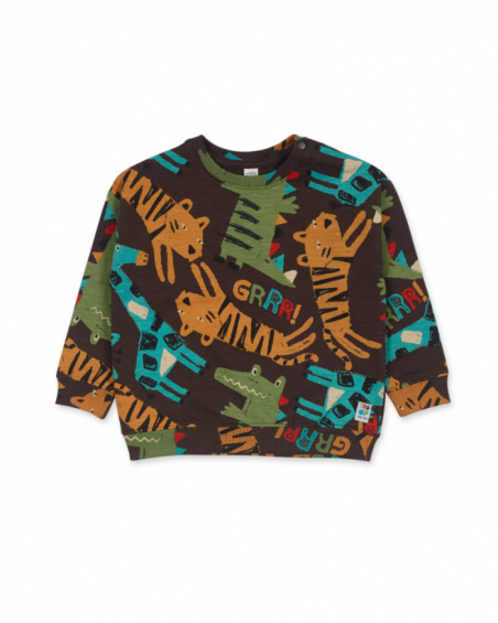Sweat molleton marron garçon My Troop Sweat molleton marron garçon My Troop