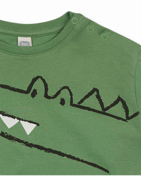 T-shirt vert en maille pour garçon My Troop T-shirt vert en maille pour garçon My Troop