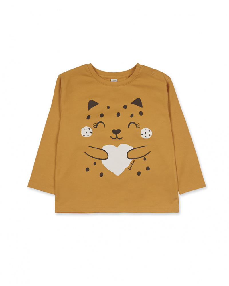T-shirt jaune en maille pour fille My Troop
