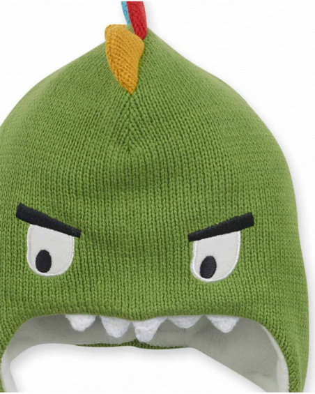 Bonnet et écharpe en tricot vert pour garçon My Troop