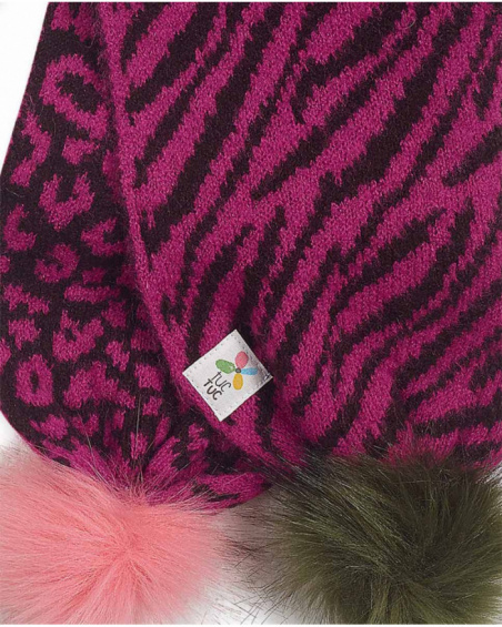 Bonnet et écharpe en tricot fuchsia pour fille My Troop