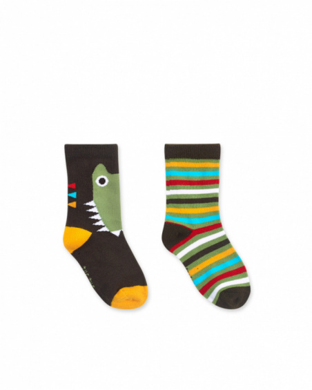 Lot de 2 chaussettes marron garçon My Troop Lot de 2 chaussettes marron garçon My Troop