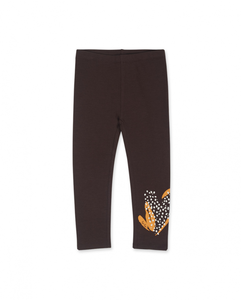 Legging en maille marron fille My Troop