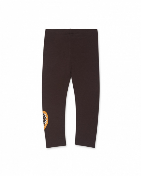 Legging en maille marron fille My Troop