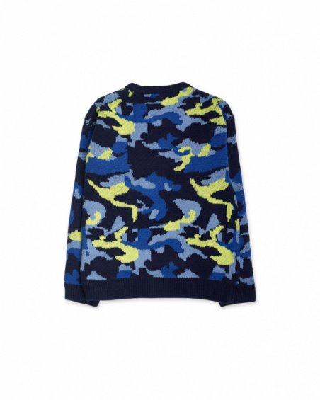 Pull bleu en maille pour garçon Ocean Mistery Pull bleu en maille pour garçon Ocean Mistery