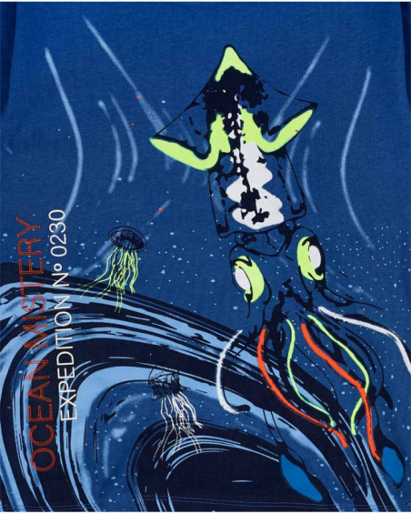 T-shirt bleu en maille pour garçon Ocean Mistery T-shirt bleu en maille pour garçon Ocean Mistery