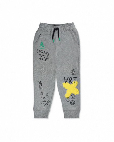 Pantalon molleton gris pour garçon The New Artists