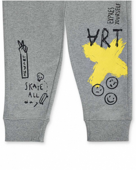 Pantalon molleton gris pour garçon The New Artists