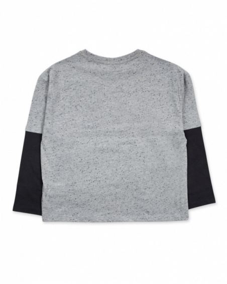 T-shirt en maille gris combiné pour garçon The New Artists