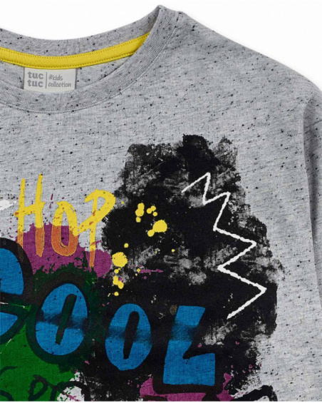 T-shirt en maille gris combiné pour garçon The New Artists