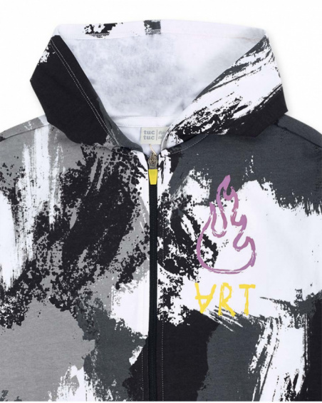 Veste polaire blanc gris noir pour garçon The New Artists