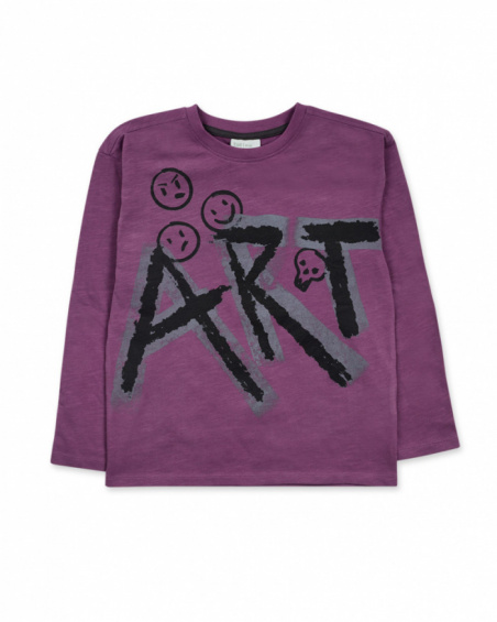 T-shirt en maille lilas pour garçon The New Artists T-shirt en maille lilas pour garçon The New Artists