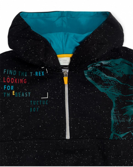 Sweat noir en molleton pour garçon New Era Sweat noir en molleton pour garçon New Era