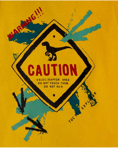 T-shirt jaune en maille pour garçon New Era T-shirt jaune en maille pour garçon New Era