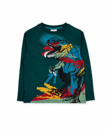 T-shirt en maille vert foncé pour garçon New Era T-shirt en maille vert foncé pour garçon New Era