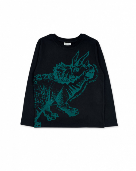 T-shirt noir en maille pour garçon New Era T-shirt noir en maille pour garçon New Era